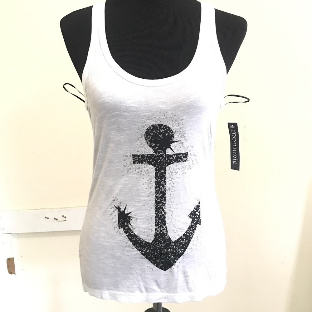 Anchor racerback jersey tank top soft, sleeveless